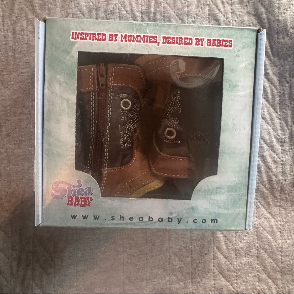 Shea Baby Brown and Tan Leather Baby Boots